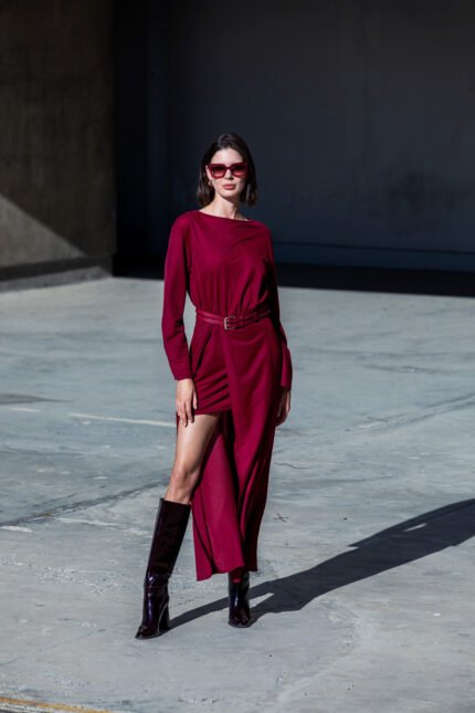 BerrIn Kemerli Örme Elbise